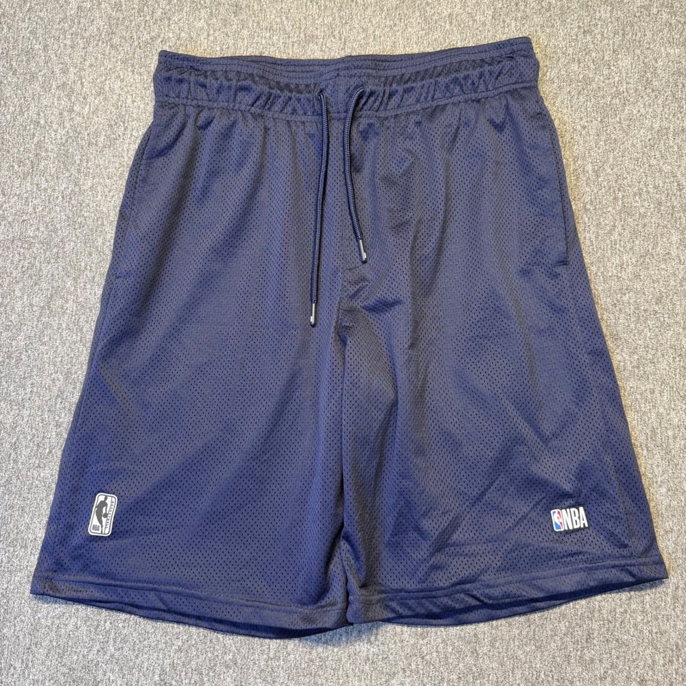 NBA Basketball Mens Mesh Athletic Shorts Navy Blue Drawstring Pockets Size Med
